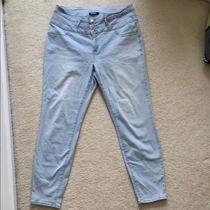 Refuge light wash high waisted skinny jeans